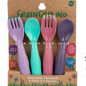 Green Grown Flatware and Cups